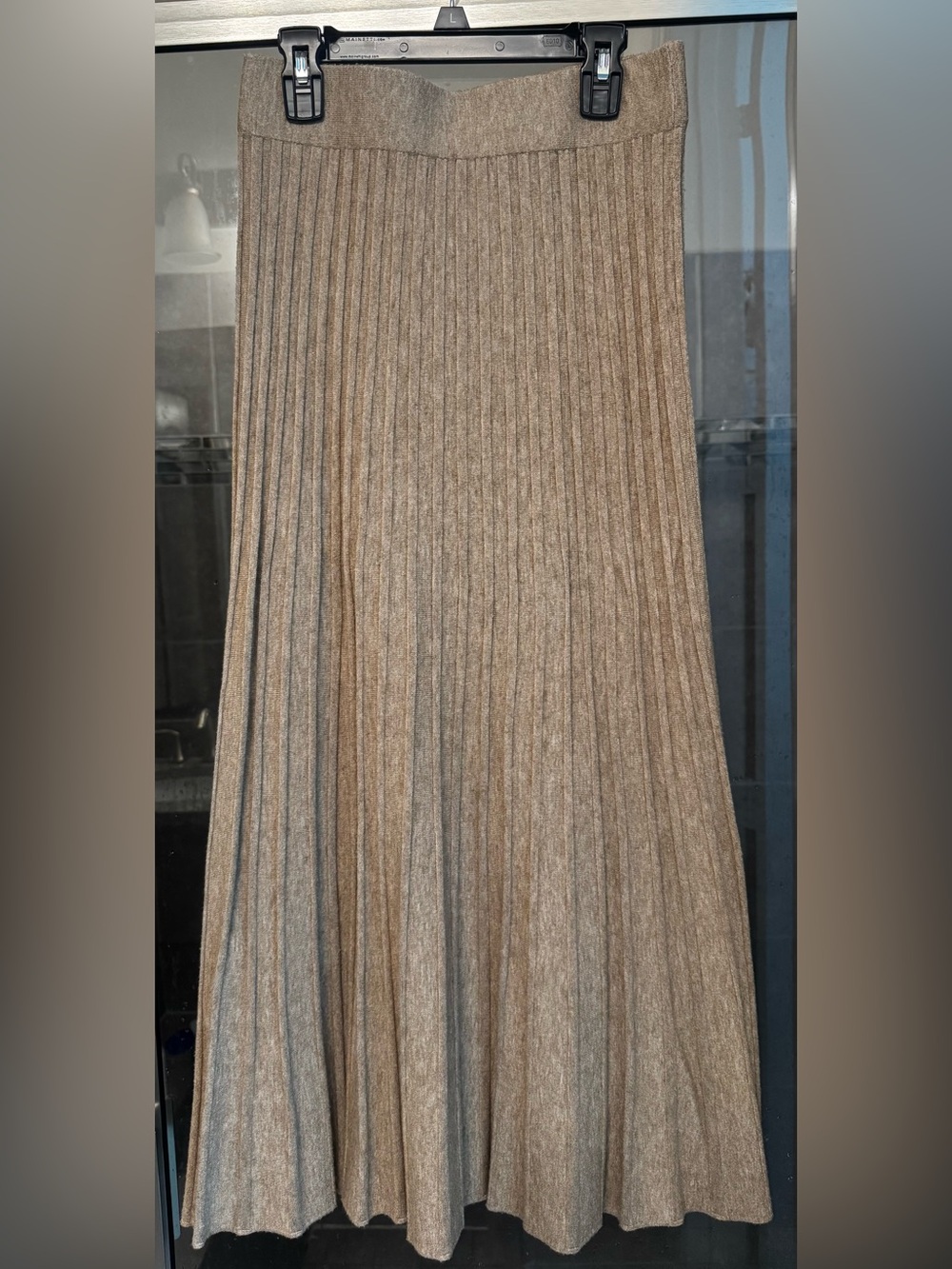 Milano Pleated Maxi Skirt in Taupe
